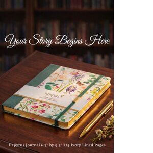 Papyrus Gold Gilded Floral Journal – 224 Ivory Lined Pgs - For Your Next Chapter
